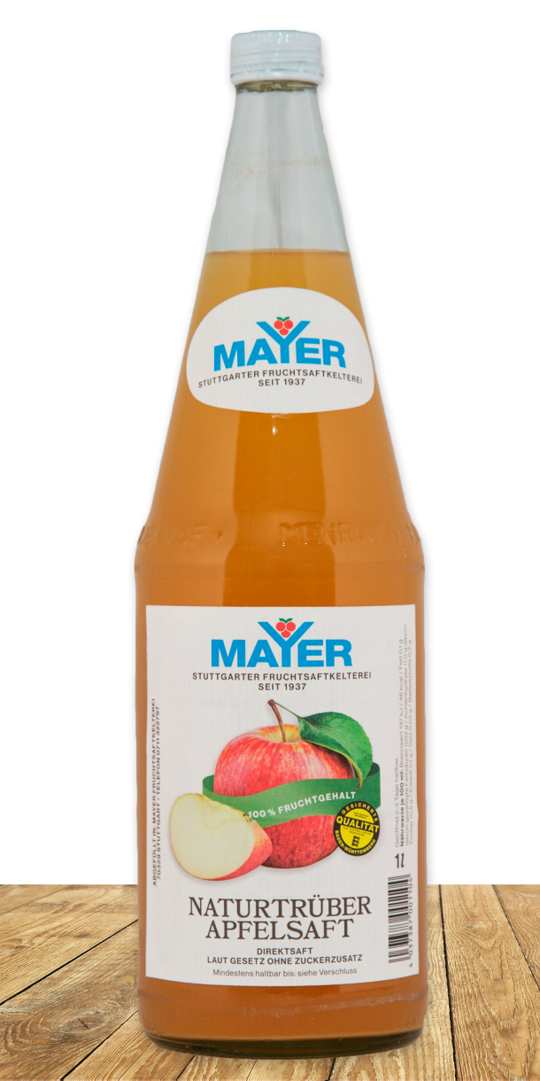 100%iger Apfel-Direktsaft, naturtrüb, ohne jegliche Zusätze.
