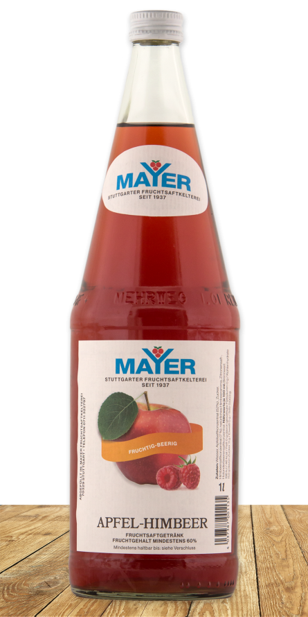 Sommerfrucht Himbeere mit dem klassischen Apfel.