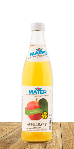 100%iger Apfel-Direktsaft, ohne jegliche Zusätze.