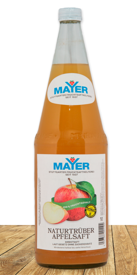100%iger Apfel-Direktsaft, naturtrüb, ohne jegliche Zusätze.