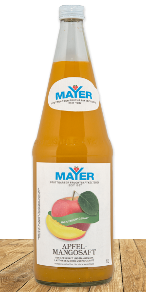 Komposition aus exotischem, cremigem Mango und unserem guten Apfelsaft.