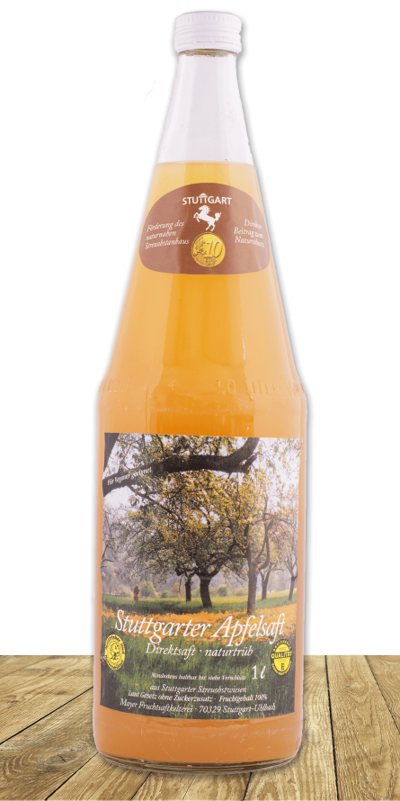 Unser Bester … naturtrübes Premiumprodukt aus ungespritzen Äpfeln von Stuttgarter Streuobstwiesen.