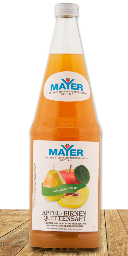 Naturtrübe Komposition aus den heimischen Obstsorten Apfel, Birne und Quitte