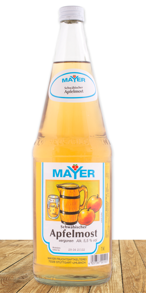 Ein schwäbischer Ur-Klassiker: Apfelmost, vergoren mit 5,5 % Alkohol.