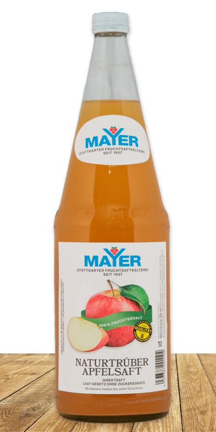 100%iger Apfel-Direktsaft, naturtrüb, ohne jegliche Zusätze.