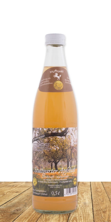 Unser Bester … naturtrübes Premiumprodukt aus ungespritzen Äpfeln von Stuttgarter Streuobstwiesen.