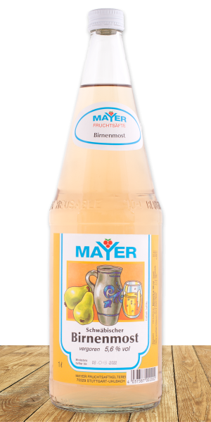 Echter schwäbischer Klassiker: Birnenmost, vergoren mit 5,6 % Alkohol.