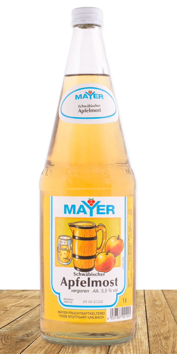 Ein schwäbischer Ur-Klassiker: Apfelmost, vergoren mit 5,5 % Alkohol.