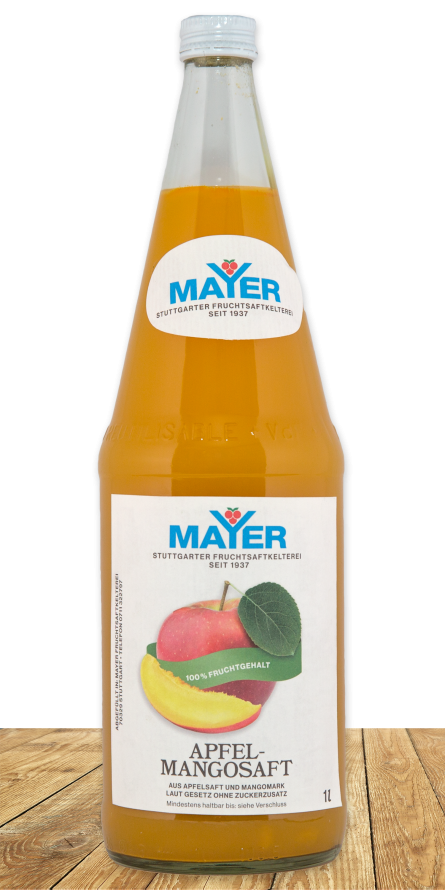 Komposition aus exotischem, cremigem Mango und unserem guten Apfelsaft.